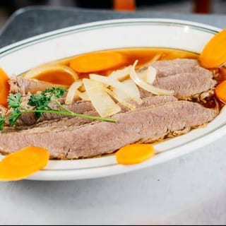Open Brisket Sandwich